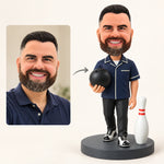 Spersonalizowany na zamówienie bobblehead do kręgli – prezent ze zdjęcia