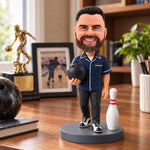 Spersonalizowany na zamówienie bobblehead do kręgli – prezent ze zdjęcia