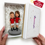 Personalizowana figurka bobblehead rodzeństwa – niestandardowa figurka brata i siostry ze zdjęcia