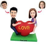 Bobblehead zakochanej pary w kształcie serca na zamówienie