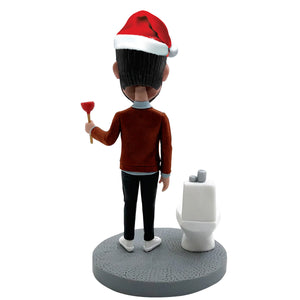 Niestandardowy zabawny bobblehead z czapką Świętego Mikołaja
