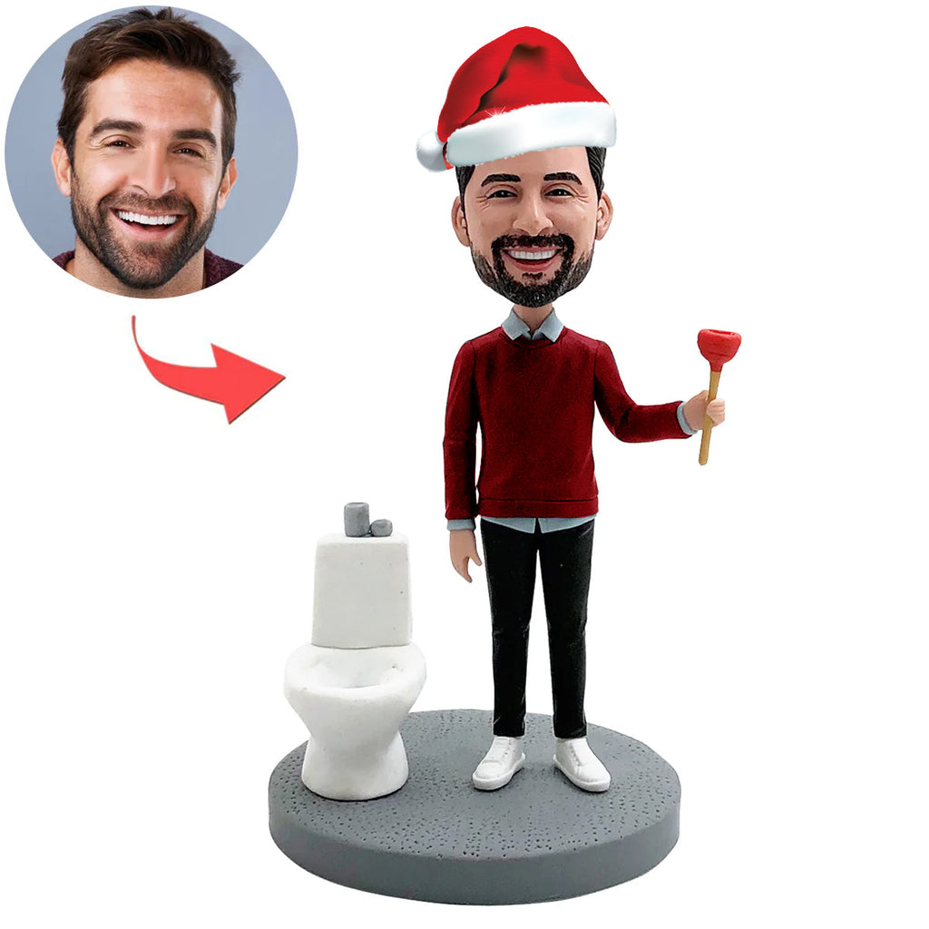 Niestandardowy zabawny bobblehead z czapką Świętego Mikołaja