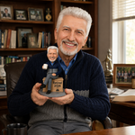 Personalizowana figurka bobblehead na emeryturę z kubkiem kawy