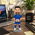 Torwart-Wackelkopffigur mit Fußball