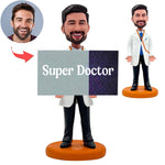 Niestandardowy wizytownik męski lekarz Bobblehead