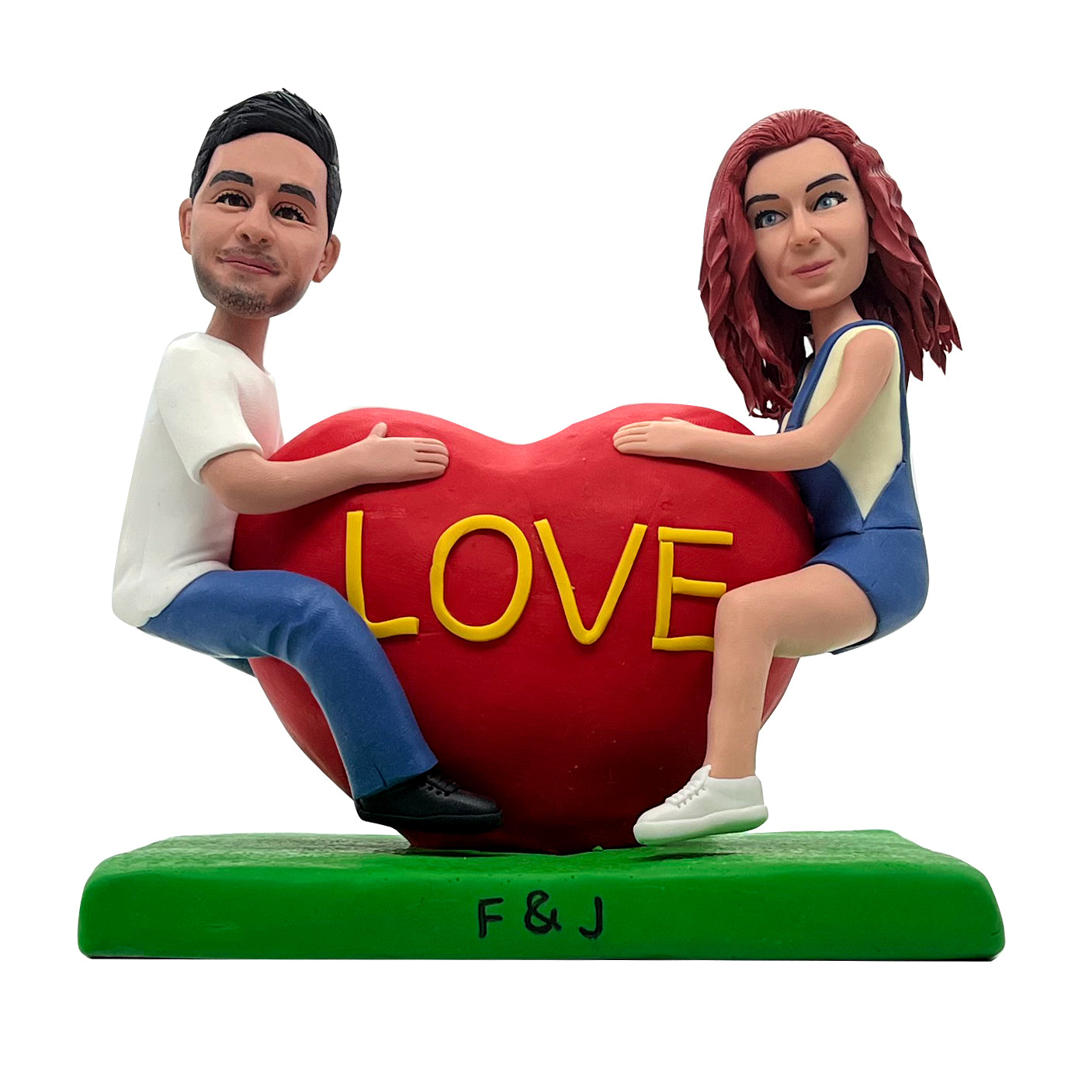 Bobblehead zakochanej pary w kształcie serca na zamówienie