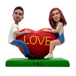Bobblehead zakochanej pary w kształcie serca na zamówienie