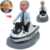 Niestandardowy Bobblehead Ojciec z jadącą łodzią motorową