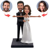 Niestandardowe ślubne bobblehead para przytulająca talię