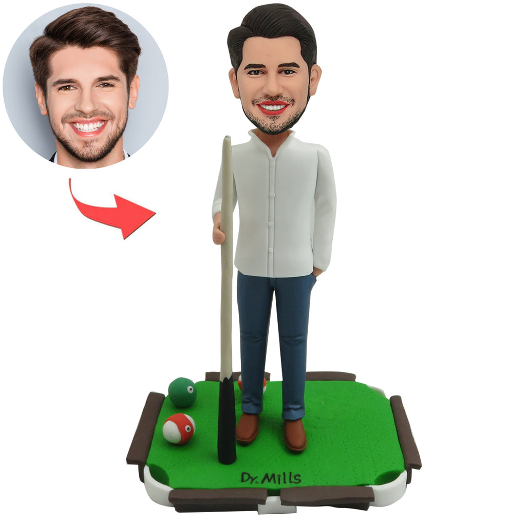 Niestandardowy męski bobblehead dla entuzjastów snookera