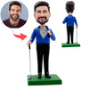 Biznesowy golfista Spersonalizowana figurka Bobblehead
