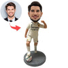Niestandardowy piłkarz Bobblehead w białej koszulce