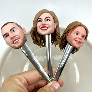 Personalizowany widelec i łyżka Bobblehead Family