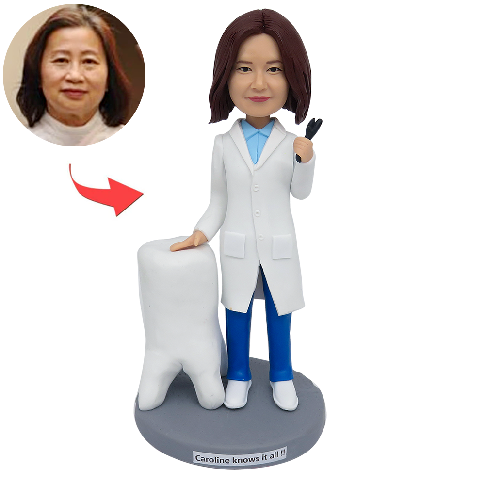Spersonalizowany prezent Bobblehead dla kobiet Dentisit
