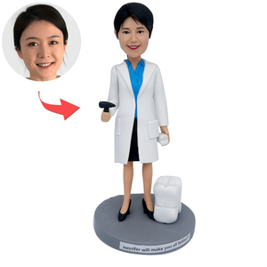 Spersonalizowany prezent Bobblehead dla kobiecej dentystki