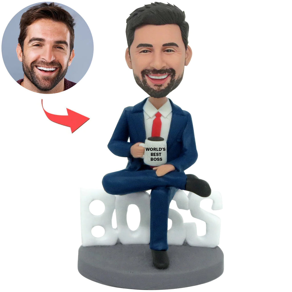 Niestandardowa NAJLEPSZA NA ŚWIECIE MĘSKA BOSS lalka Bobblehead