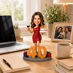 Personalizowana na 40. urodziny figurka z kiwającą się głową na zamówienie