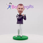 Szczęśliwy biznesmen w golfa Spersonalizowana figurka Bobblehead