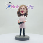 Niestandardowa Bobblehead Gotująca Mama Z Patelnią