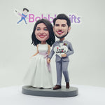 Para ślubna Właśnie wyszła za mąż Niestandardowa figurka Bobblehead